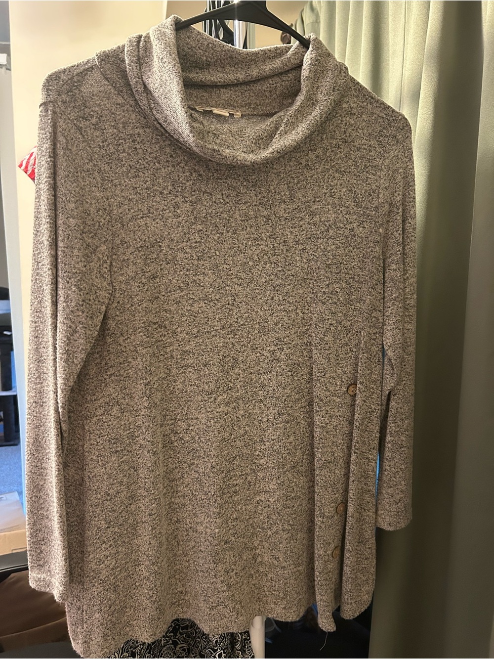 Grey Cowl Neck Tunic Sweater